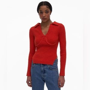 Helmut Lang Slubbed Knit Polo